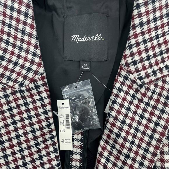 Madewell The Alston Blazer Jacket Gingham Twill Slim Fit Size 12 - Picture 11 of 11